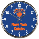 New York Knicks Clock Round Wall Style Chrome Periodic Restock-0
