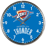 Oklahoma City Thunder Clock Round Wall Style Chrome Periodic Restock-0