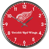 Detroit Red Wings Round Chrome Wall Clock Periodic Restock-0