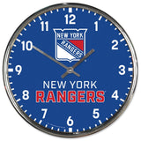 New York Rangers Clock Round Wall Style Chrome Periodic Restock-0