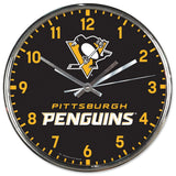 Pittsburgh Penguins Round Chrome Wall Clock Periodic Restock-0