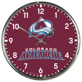 Colorado Avalanche Clock Round Wall Style Chrome-0