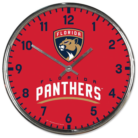 Florida Panthers Clock Round Wall Style Chrome-0