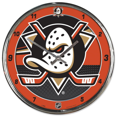 Anaheim Ducks Clock Round Wall Style Chrome Periodic Restock-0