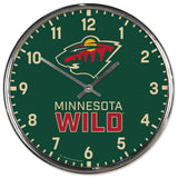 Minnesota Wild Clock Round Wall Style Chrome Periodic Restock-0