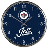 Winnipeg Jets Clock Round Wall Style Chrome-0