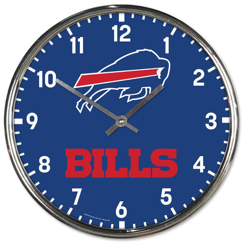 Buffalo Bills Round Chrome Wall Clock Periodic Restock-0