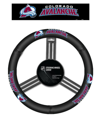Colorado Avalanche Steering Wheel Cover Leather CO-0