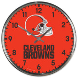 Cleveland Browns Clock Round Wall Style Chrome Periodic Restock-0