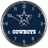 Dallas Cowboys Round Chrome Wall Clock Periodic Restock-0