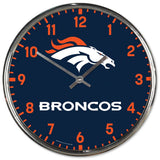 Denver Broncos Round Chrome Wall Clock Periodic Restock-0