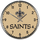 New Orleans Saints Round Chrome Wall Clock Periodic Restock-0