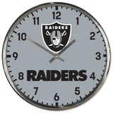 Las Vegas Raiders Round Chrome Wall Clock Periodic Restock-0