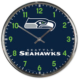 Seattle Seahawks Round Chrome Wall Clock Periodic Restock-0