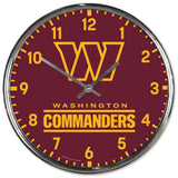 Washington Commanders Clock Round Wall Style Chrome Periodic Restock-0