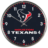 Houston Texans Round Chrome Wall Clock Periodic Restock-0