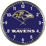 Baltimore Ravens Round Chrome Wall Clock Periodic Restock-0