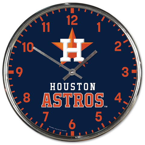 Houston Astros Clock Round Wall Style Chrome Periodic Restock-0