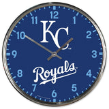Kansas City Royals Clock Round Wall Style Chrome Periodic Restock-0