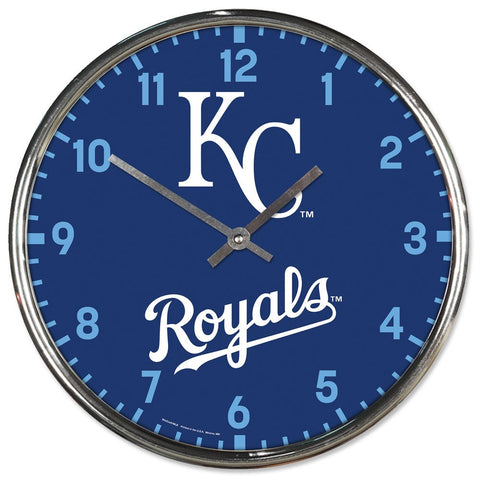 Kansas City Royals Clock Round Wall Style Chrome Periodic Restock-0