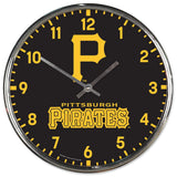Pittsburgh Pirates Clock Round Wall Style Chrome Periodic Restock-0