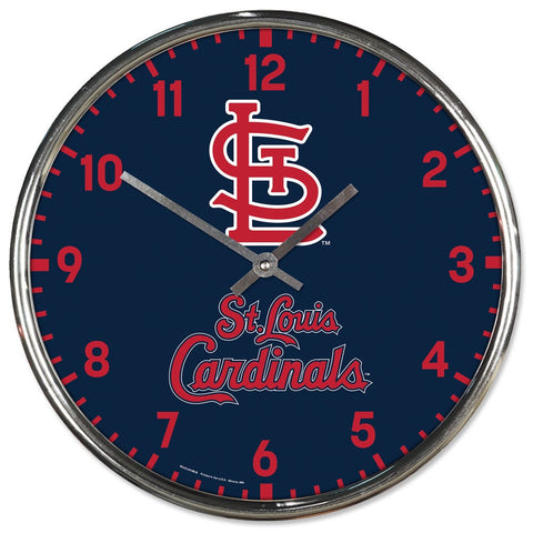 St. Louis Cardinals Round Chrome Wall Clock Periodic Restock-0