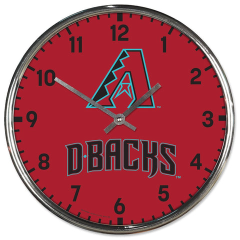 Arizona Diamondbacks Clock Round Wall Style Chrome Periodic Restock-0