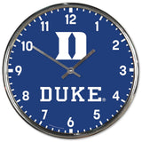 Duke Blue Devils Clock Round Wall Style Chrome Periodic Restock-0
