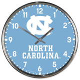 North Carolina Tar Heels Round Chrome Wall Clock Periodic Restock-0