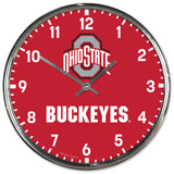 Ohio State Buckeyes Round Chrome Wall Clock Periodic Restock-0