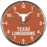 Texas Longhorns Clock Round Wall Style Chrome Periodic Restock-0