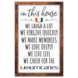 Miami Hurricanes Sign 11x17 Wood In This House-0
