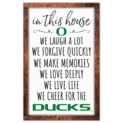 Oregon Ducks Sign 11x17 Wood In This House-0
