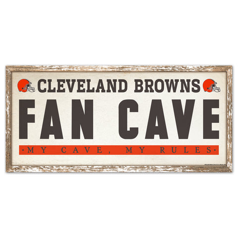 Cleveland Browns Sign 8x17 Wood Fan Cave-0