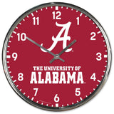 Alabama Crimson Tide Round Chrome Wall Clock Periodic Restock-0