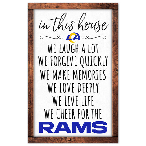 Los Angeles Rams Sign 11x17 Wood In This House-0