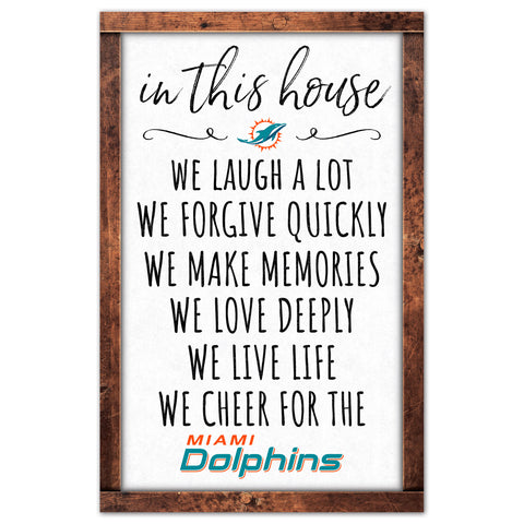 Miami Dolphins Sign 11x17 Wood In This House-0