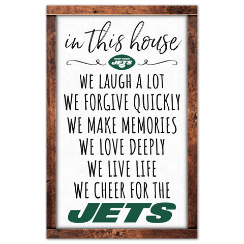 New York Jets Sign 11x17 Wood In This House-0