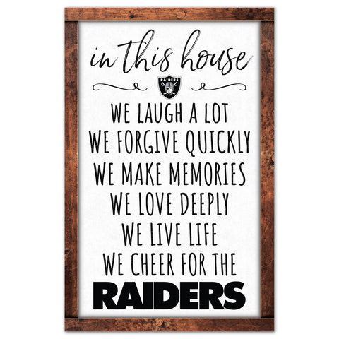 Las Vegas Raiders Sign 11x17 Wood In This House-0