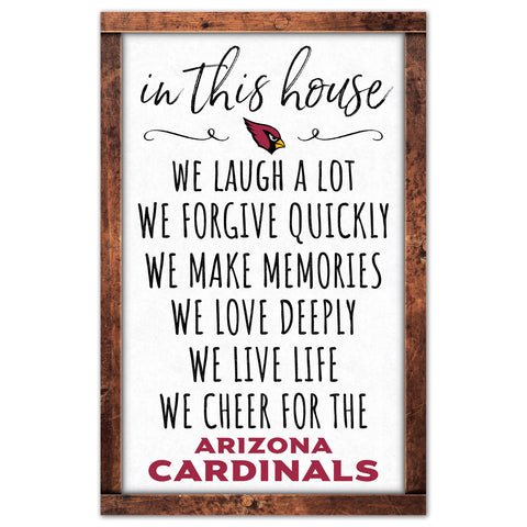 Arizona Cardinals Sign 11x17 Wood In This House-0
