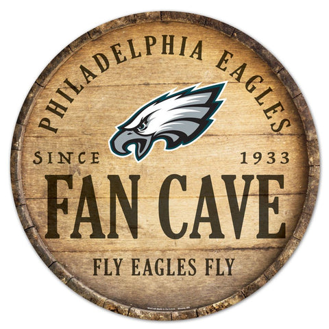 Philadelphia Eagles Sign Wood 14 Inch Round Barrel Top Design-0