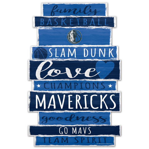 Dallas Mavericks Sign 11x17 Wood Family Word-0