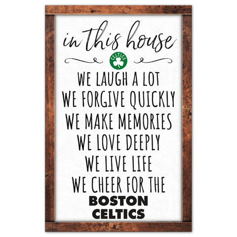 Boston Celtics Sign 11x17 Wood In This House-0