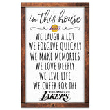 Los Angeles Lakers Sign 11x17 Wood In This House-0