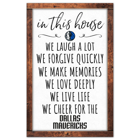 Dallas Mavericks Sign 11x17 Wood In This House-0