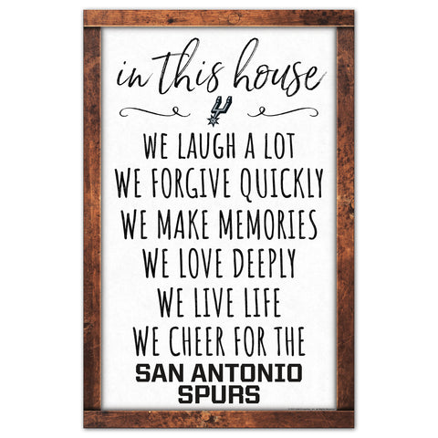 San Antonio Spurs Sign 11x17 Wood In This House-0