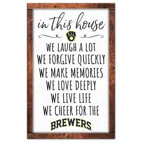 Milwaukee Brewers Sign 11x17 Wood In This House-0