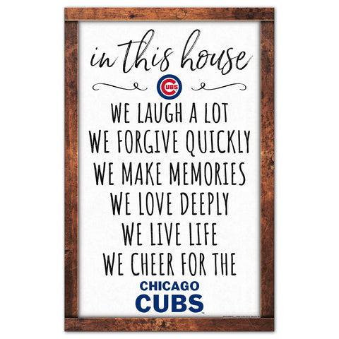 Chicago Cubs Sign 11x17 Wood In This House-0