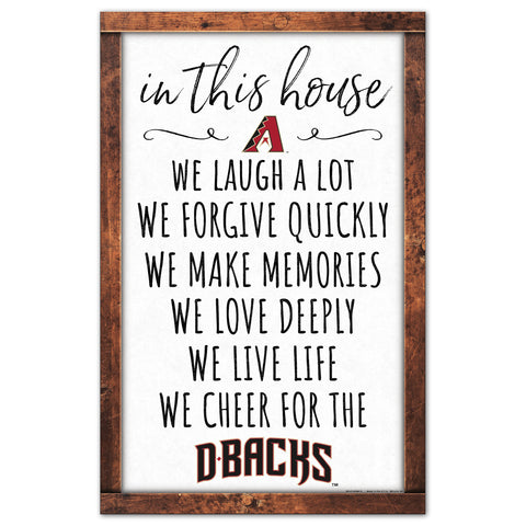 Arizona Diamondbacks Sign 11x17 Wood In This House-0