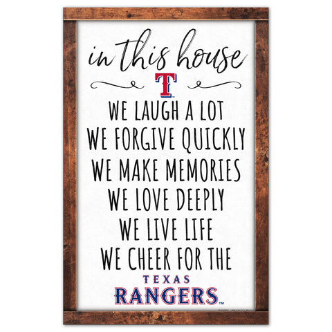 Texas Rangers Sign 11x17 Wood In This House-0